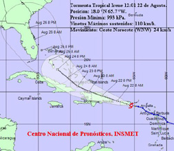 Tormenta tropical Irene avanza hacia República Dominicana y Haití