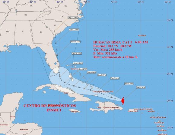 Desde el mediodía de este jueves comenzarán las afectaciones a Cuba del Huracán Irma